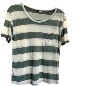 Urban Outfitters Striped Tee Green & White - XS